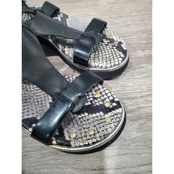 Donald Pliner Lido Snake Print Leather Wedge Open Toe Gladiator Sandals Sz 6.5M - Picture 15 of 16